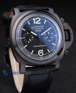 Alternative view of Panerai replica luminor flyback 1950 pro-hunter strip leather imitazione copia