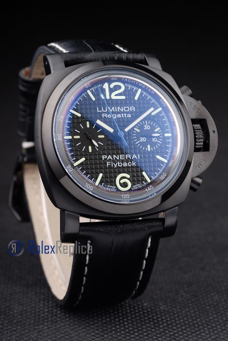 Panerai replica luminor regatta flyback pro-hunter strip leather imitazione copia - immagine 2