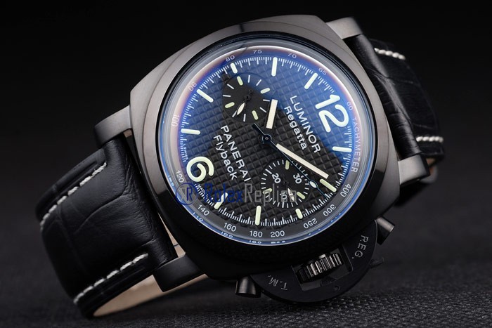 Panerai replica luminor regatta flyback pro-hunter strip leather imitazione copia - immagine 4