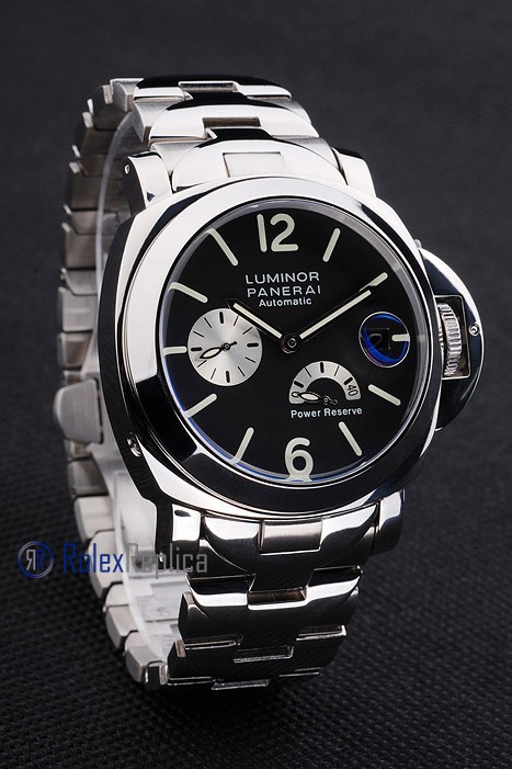Panerai replica luminor marina power reserve acciaio black dial imitazione copia - immagine 4