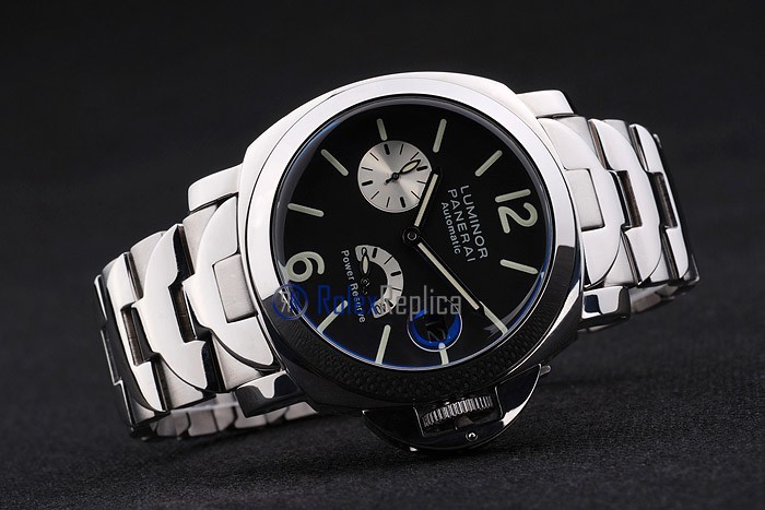 Panerai replica luminor marina power reserve acciaio black dial imitazione copia - immagine 5