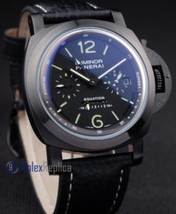 Alternative view of Panerai replica luminor marina equation pro-hunter pvd strip leather imitazione copia