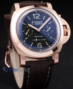 Alternative view of Panerai replica luminor marina equation rose gold strip leather imitazione copia