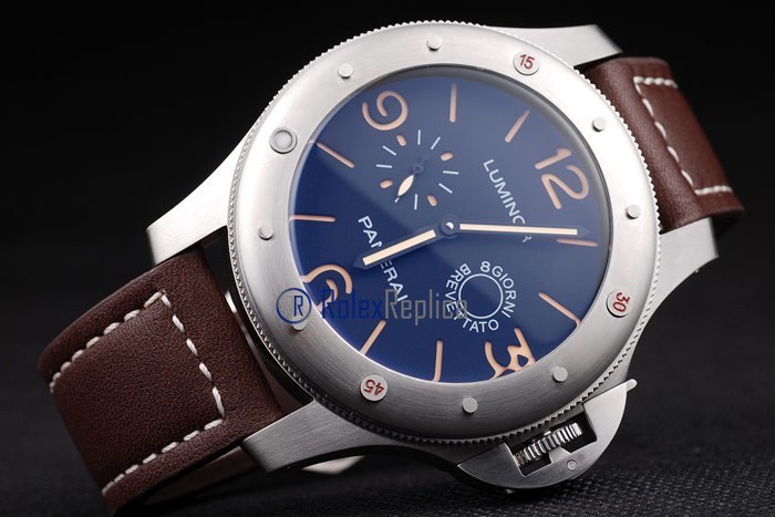 Panerai replica luminor marina submersible 8 giorni strip leather imitazione copia - immagine 4