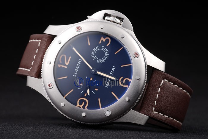 Panerai replica luminor marina submersible 8 giorni strip leather imitazione copia - immagine 5