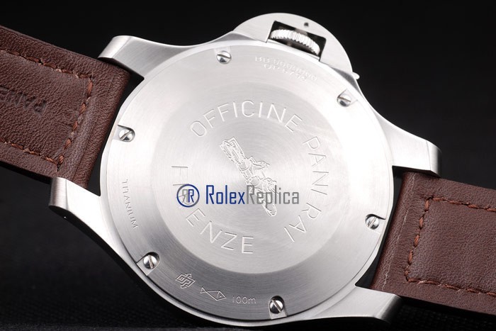 Panerai replica luminor marina submersible 8 giorni strip leather imitazione copia - immagine 9