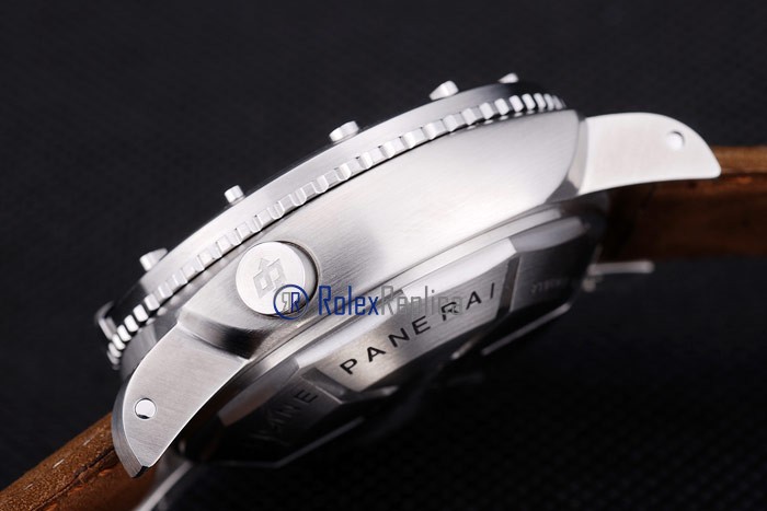 Panerai replica luminor marina submersible acciaio strip leather imitazione copia - immagine 4