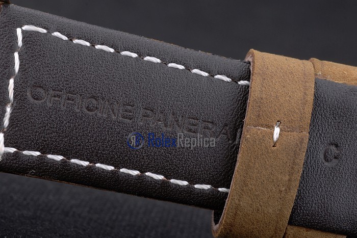 Panerai replica luminor marina submersible acciaio strip leather imitazione copia - immagine 9