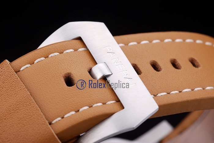 Panerai replica luminor marina submersible depth gauge acciaio strip leather imitazione copia - immagine 6