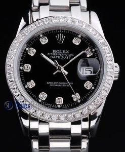rolex replica datejust black full brillantini orologio imitazione