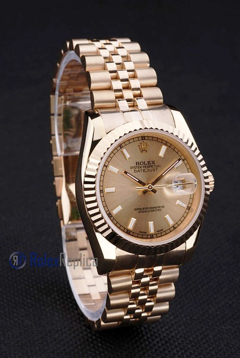 rolex replica datejust full oro barrette orologio imitazione - immagine 4