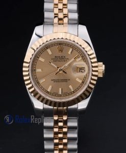 Alternative view of rolex replica datejust lady acciaio oro barrette orologio imitazione