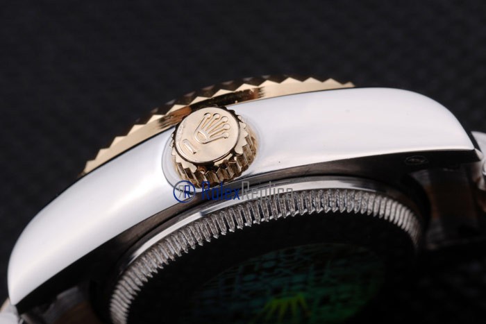 rolex replica datejust lady acciaio oro barrette orologio imitazione - immagine 8