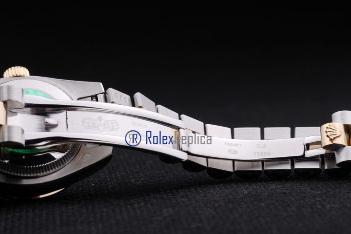 rolex replica datejust lady acciaio oro black arab orologio imitazione - immagine 9