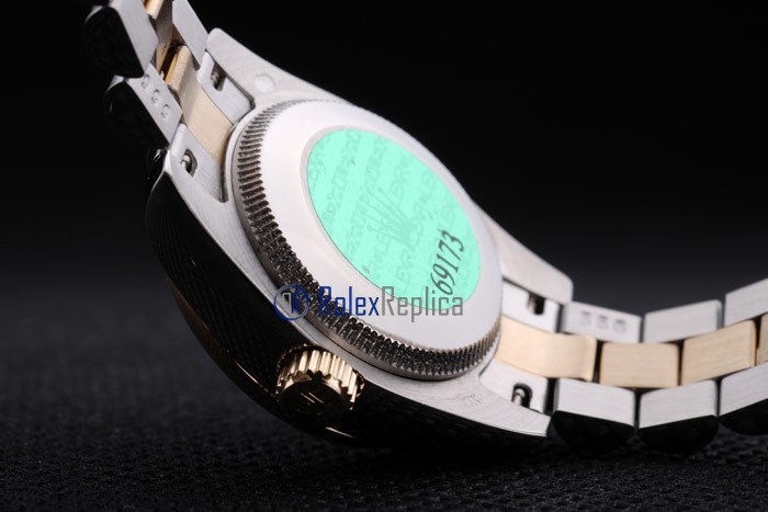 rolex replica datejust lady acciaio oro black arab orologio imitazione - immagine 10