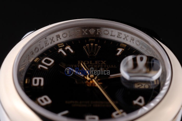rolex replica datejust lady acciaio oro black arab orologio imitazione - immagine 11