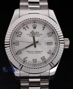 Alternative view of rolex replica datejust lady acciaio argentèè arab orologio imitazione