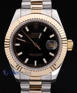 Alternative view of rolex replica datejust acciaio oro black barrette orologio imitazione