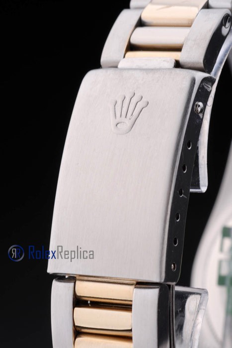 rolex replica datejust acciaio oro barrette ghiera liscia orologio imitazione - immagine 7