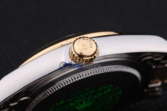 rolex replica datejust acciaio oro barrette ghiera liscia orologio imitazione - immagine 8