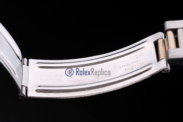 rolex replica datejust acciaio oro barrette ghiera liscia orologio imitazione - immagine 9