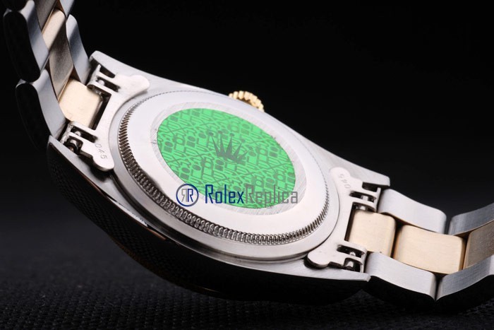 rolex replica datejust acciaio oro barrette ghiera liscia orologio imitazione - immagine 10
