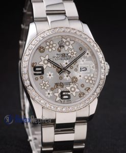 Alternative view of rolex replica datejust acciaio flower argentèè orologio imitazione