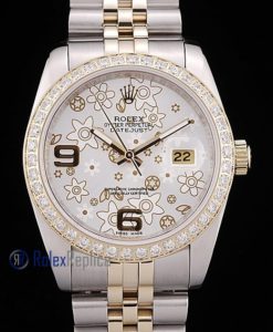 rolex replica datejust acciaio oro flower argentèè orologio imitazione