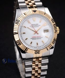 Alternative view of rolex replica turn-o-graph acciaio oro white imitazione orologio