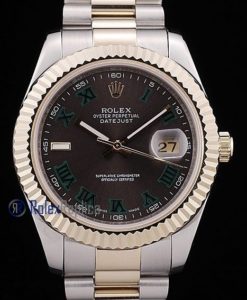 rolex replica datejust acciaio oro ardesia green roman orologio imitazione