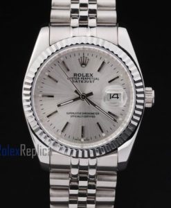 Alternative view of rolex replica datejust acciaio argentèè barrette orologio imitazione