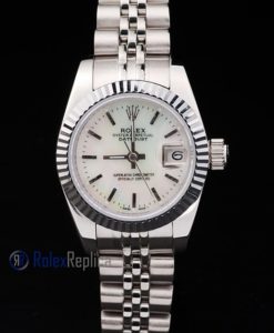 Alternative view of rolex replica datejust lady acciaio madreperla barrette orologio imitazione