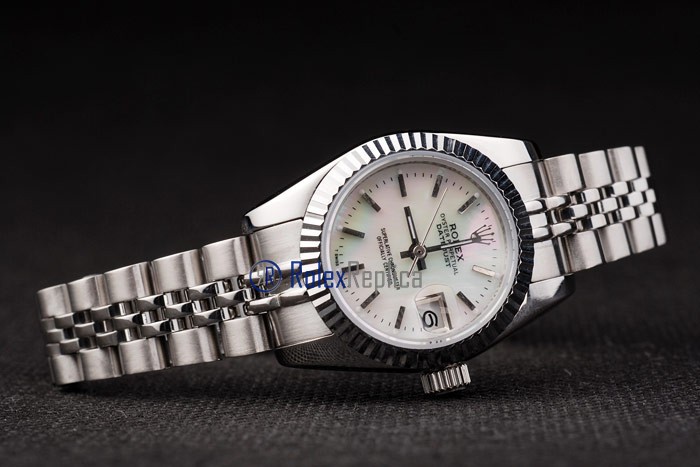 rolex replica datejust lady acciaio madreperla barrette orologio imitazione - immagine 6
