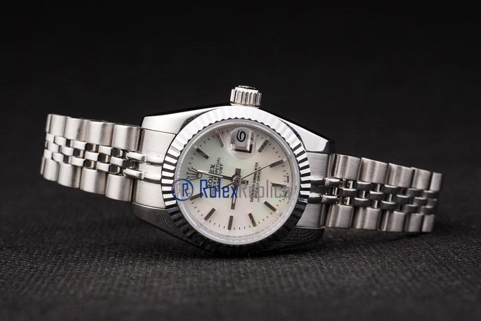 rolex replica datejust lady acciaio madreperla barrette orologio imitazione - immagine 7