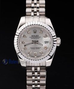 rolex replica datejust lady acciaio argentèè brillantini orologio imitazione