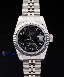 rolex replica datejust lady acciaio black arab orologio imitazione
