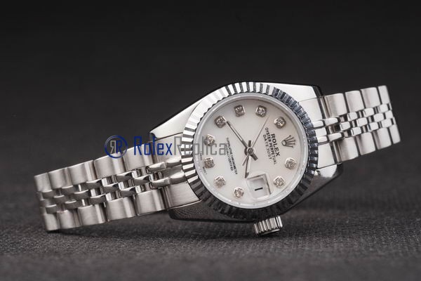 rolex replica datejust lady acciaio madreperla brillantini orologio imitazione - immagine 9