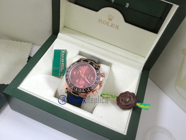 rolex replica daytona chocolate rose gold pelle orologio replica copia imitazione - immagine 3