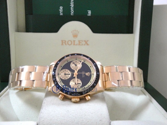 rolex replica daytona paulnewman oro giallo black dial vintage orologio replica copia - immagine 12