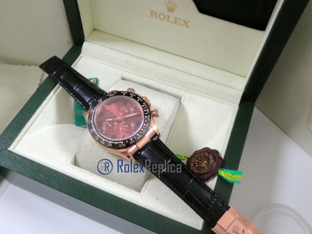rolex replica daytona chocolate rose gold pelle orologio replica copia imitazione - immagine 6