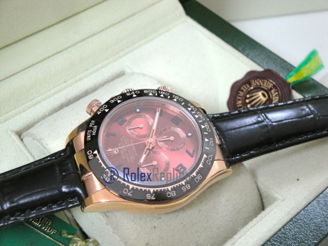 rolex replica daytona chocolate rose gold pelle orologio replica copia imitazione - immagine 7