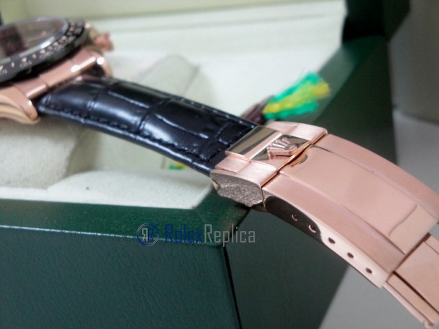 rolex replica daytona chocolate rose gold pelle orologio replica copia imitazione - immagine 8