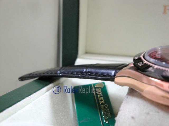 rolex replica daytona chocolate rose gold pelle orologio replica copia imitazione - immagine 10