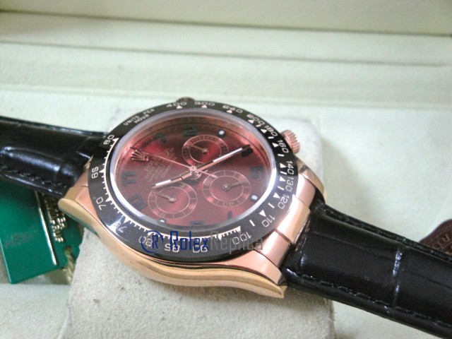 rolex replica daytona chocolate rose gold pelle orologio replica copia imitazione - immagine 11