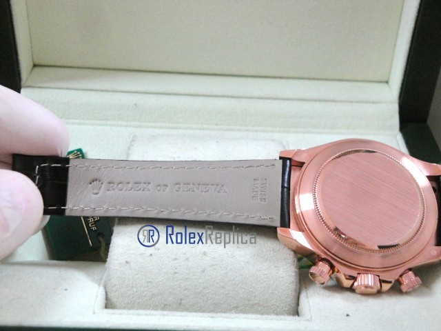 rolex replica daytona chocolate rose gold pelle orologio replica copia imitazione - immagine 14