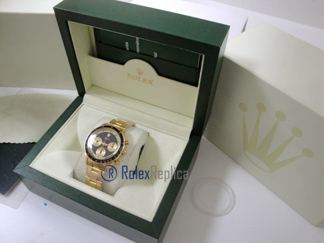 rolex replica daytona paulnewman oro giallo black dial vintage orologio replica copia - immagine 3