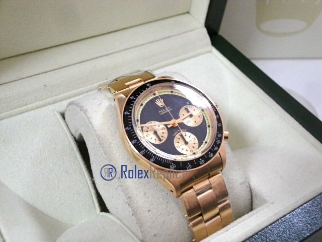 rolex replica daytona paulnewman oro giallo black dial vintage orologio replica copia - immagine 5