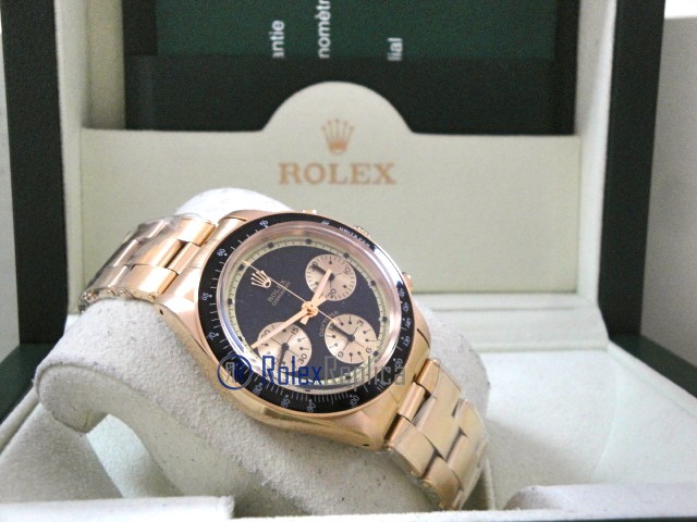 rolex replica daytona paulnewman oro giallo black dial vintage orologio replica copia - immagine 7
