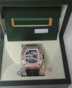 richard mille replica skull nano rose gold white dial skeletron strip rubber-b