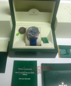 rolex replica daydate white gold strip leather blue orologio replica copia imitazione